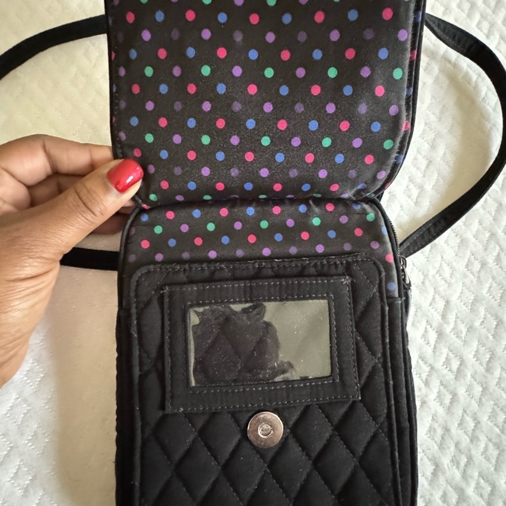 Vera Bradley Black Quilted Messenger Crossbody Bag - Picture 3 of 7